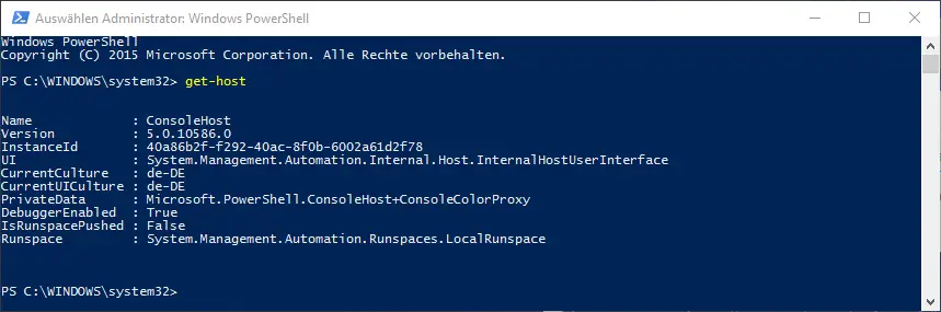 PowerShell version 5.0