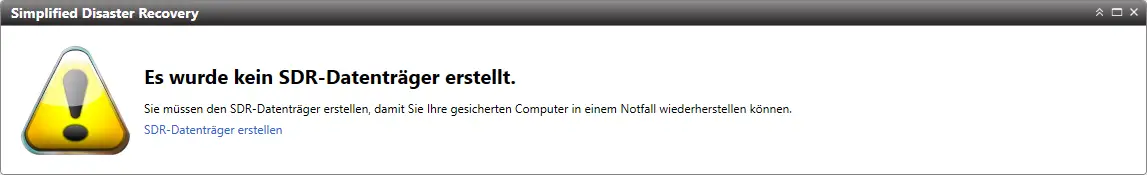 No SDR disk was created