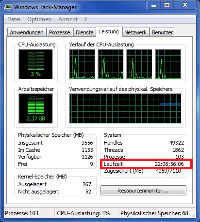 Task Manager system runtime