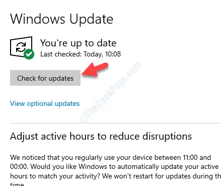 Update and security Windows update Check for updates
