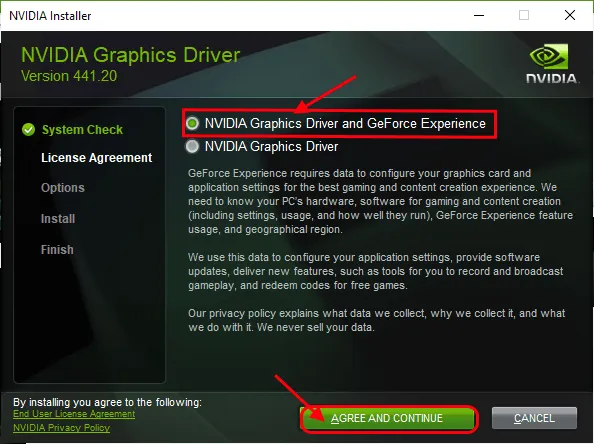 Nvidia driver and Geforce experience