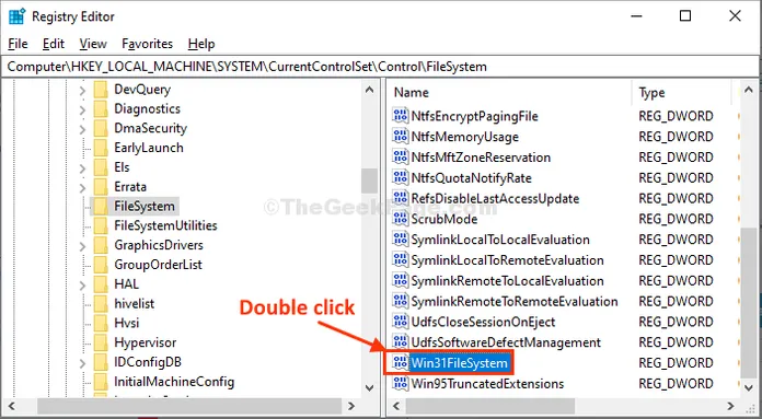 Double click on Win31