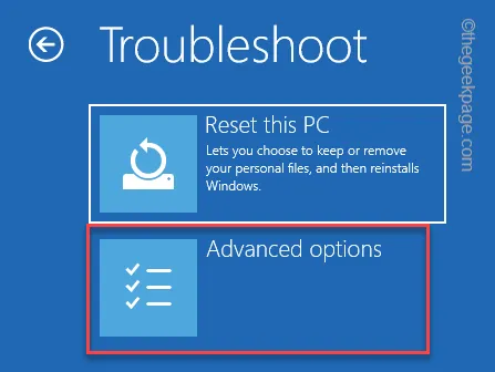 Troubleshoot Reset this PC Advanced options Startup Repair Min.