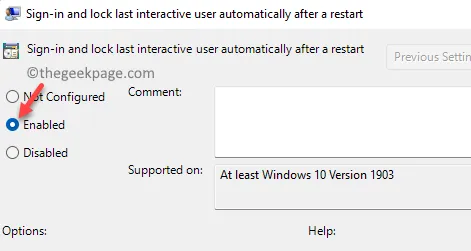 Log in and lock the last interactive user automatically after enabling a reboot