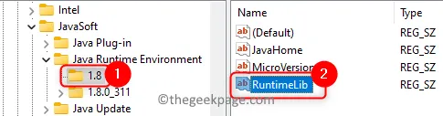 Jre version folder Minimal input from Runtimelib