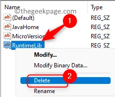 Remove minimal entry from Runtimelib