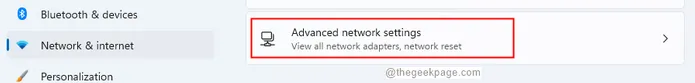 Advanced network settings