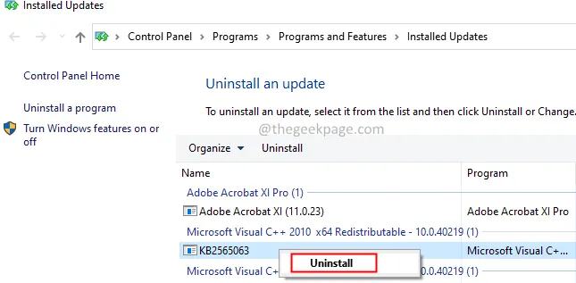 Uninstall a package