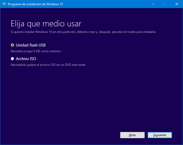 Install Windows 10 from USB