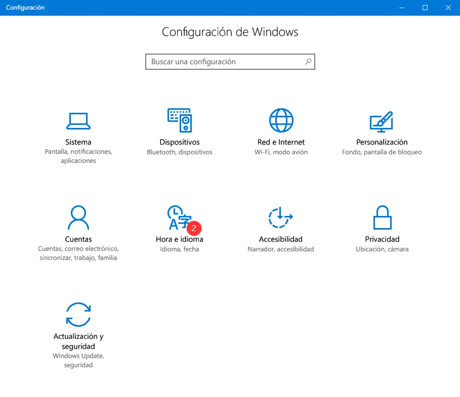 Change language in Windows 10