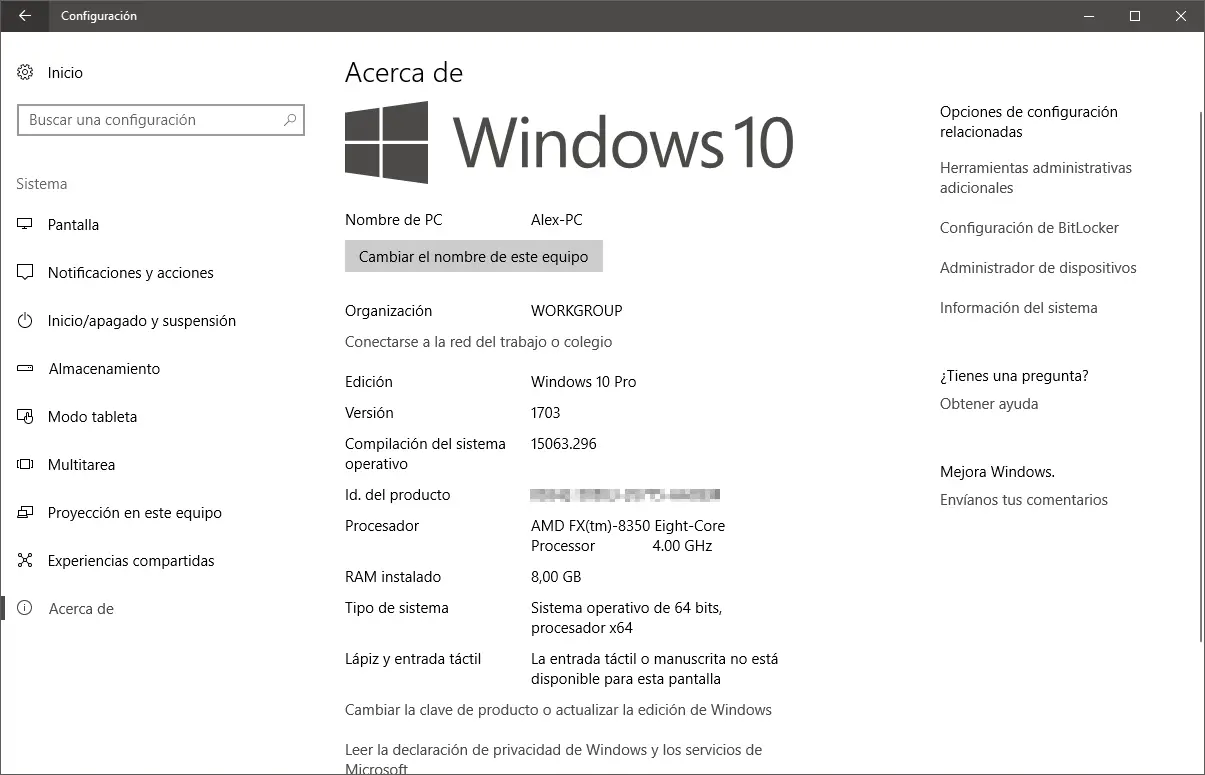Windows 10 Settings Panel
