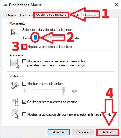 Slow down mouse speed in Windows 10.