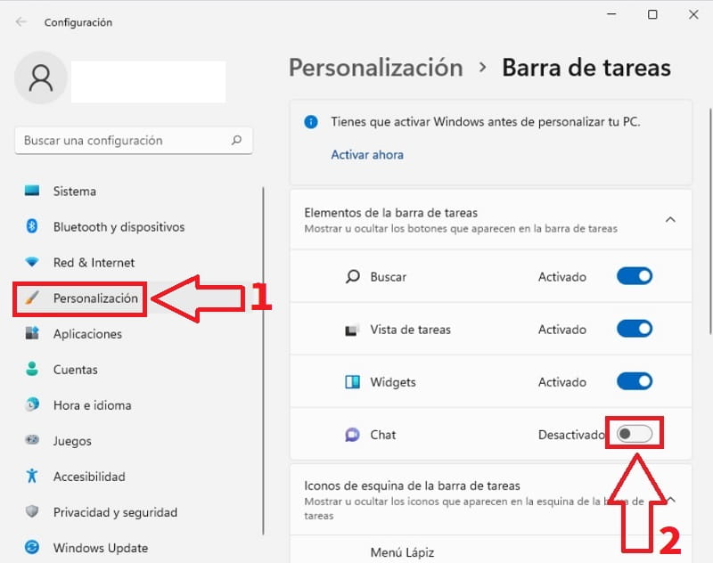 Remove Microsoft Teams Chat from Windows 11 taskbar.