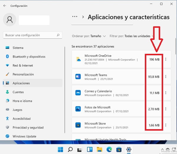 Win 11 app size.