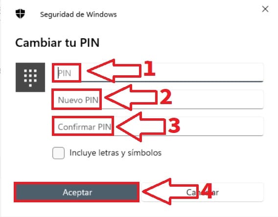 Modify pin Windows hello Windows 11.