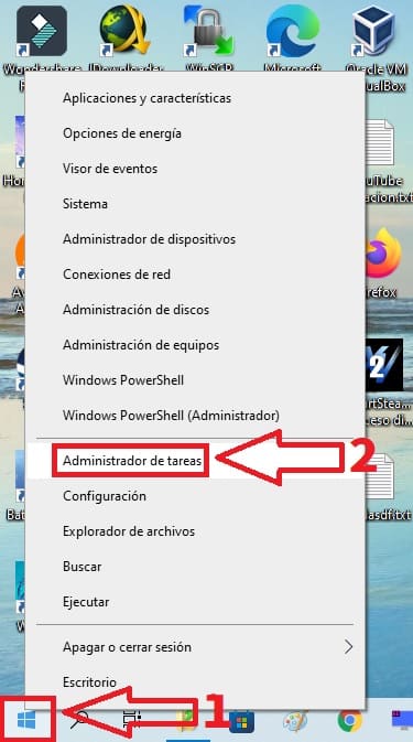Windows 10 task manager.