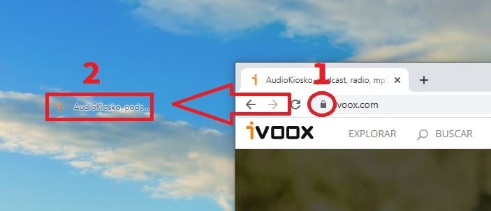 Ivoox shortcut to the desktop.