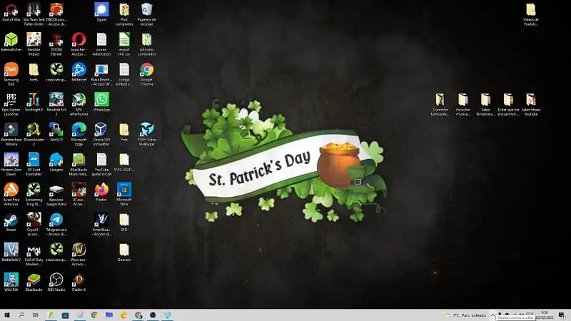 St. Patrick's Day background with motions Windows 10.