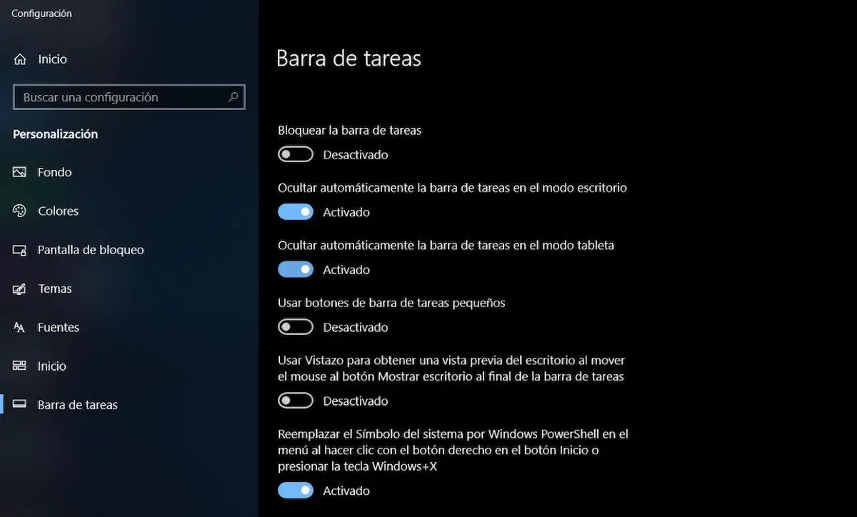 hide bar windows 10 permanently