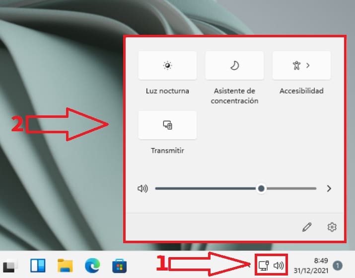 access quick settings windows 11