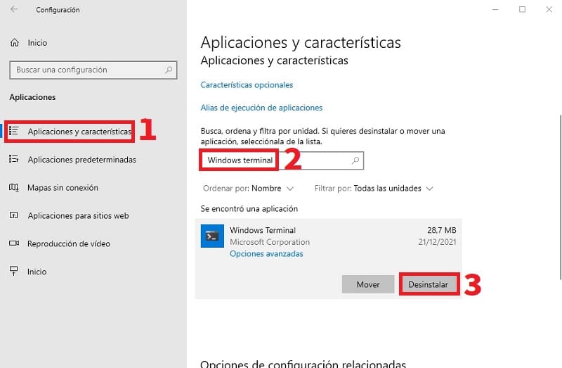 Remove Windows Terminal Windows 10.