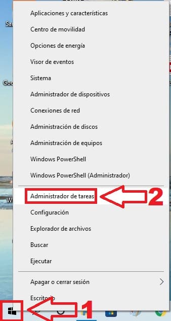 Open Task Manager Windows 10.