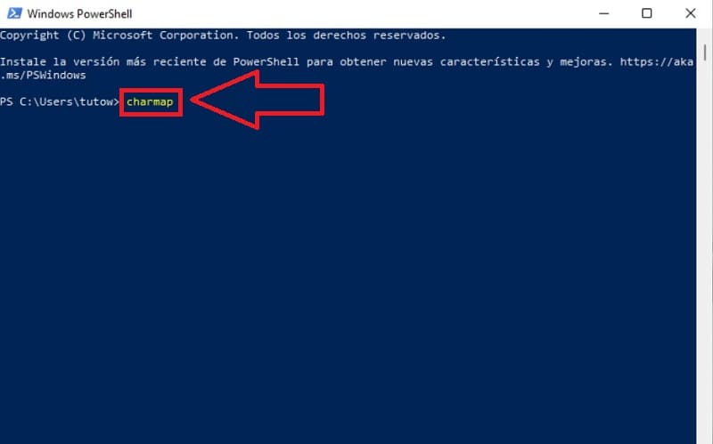 Open character map Windows PowerShell.