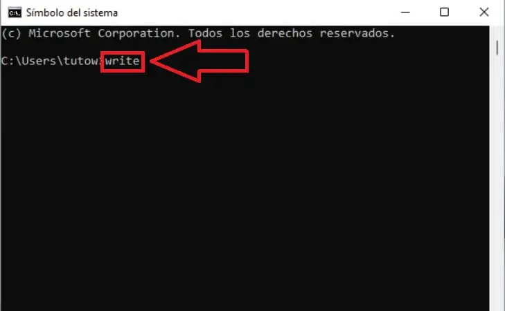 Write command prompt.